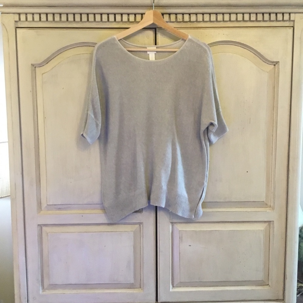 Chico’s Women's Gray Short Sleeve Sweater Size M